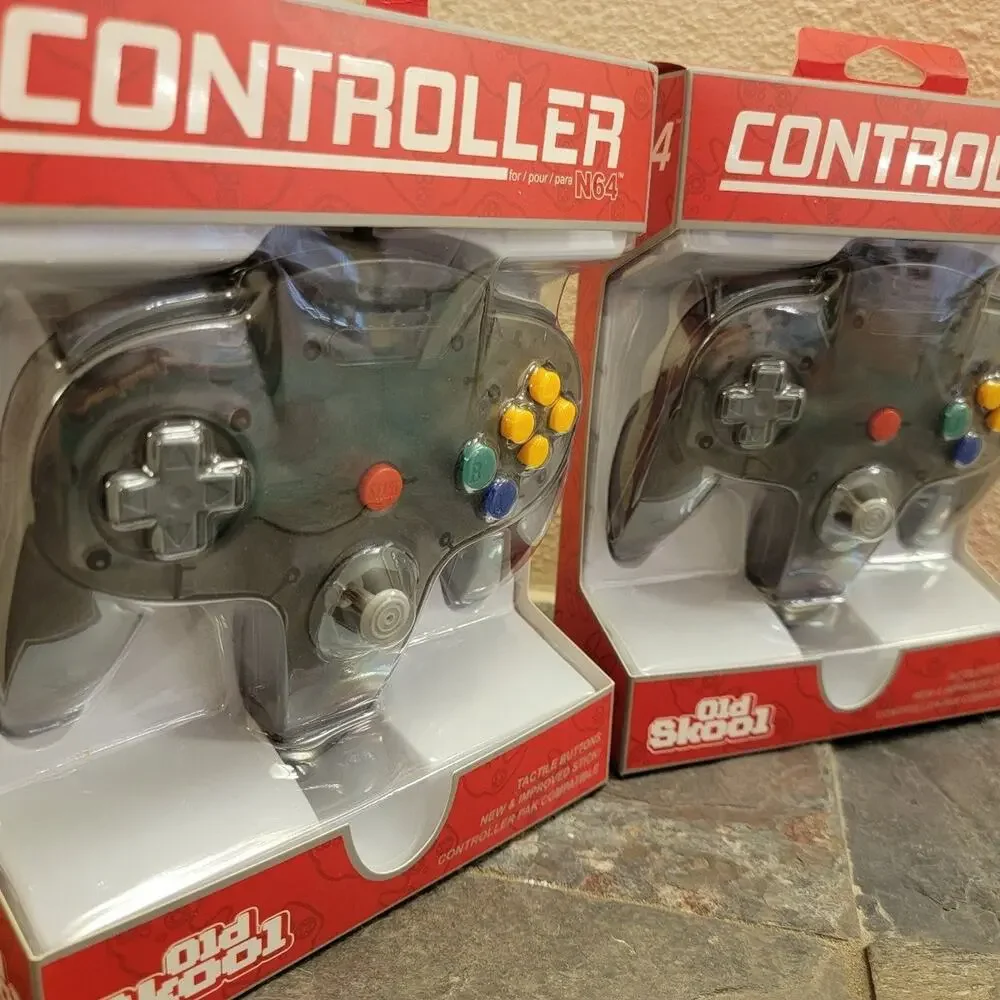 2 N64 Controllers - Smoke Black (NEW) - Nintendo64 - Funtastic Color - Old Skool